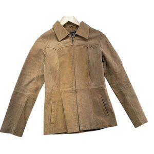 Vintage Taunt Womens Leather Jacket Size M Light Brown Westernwear